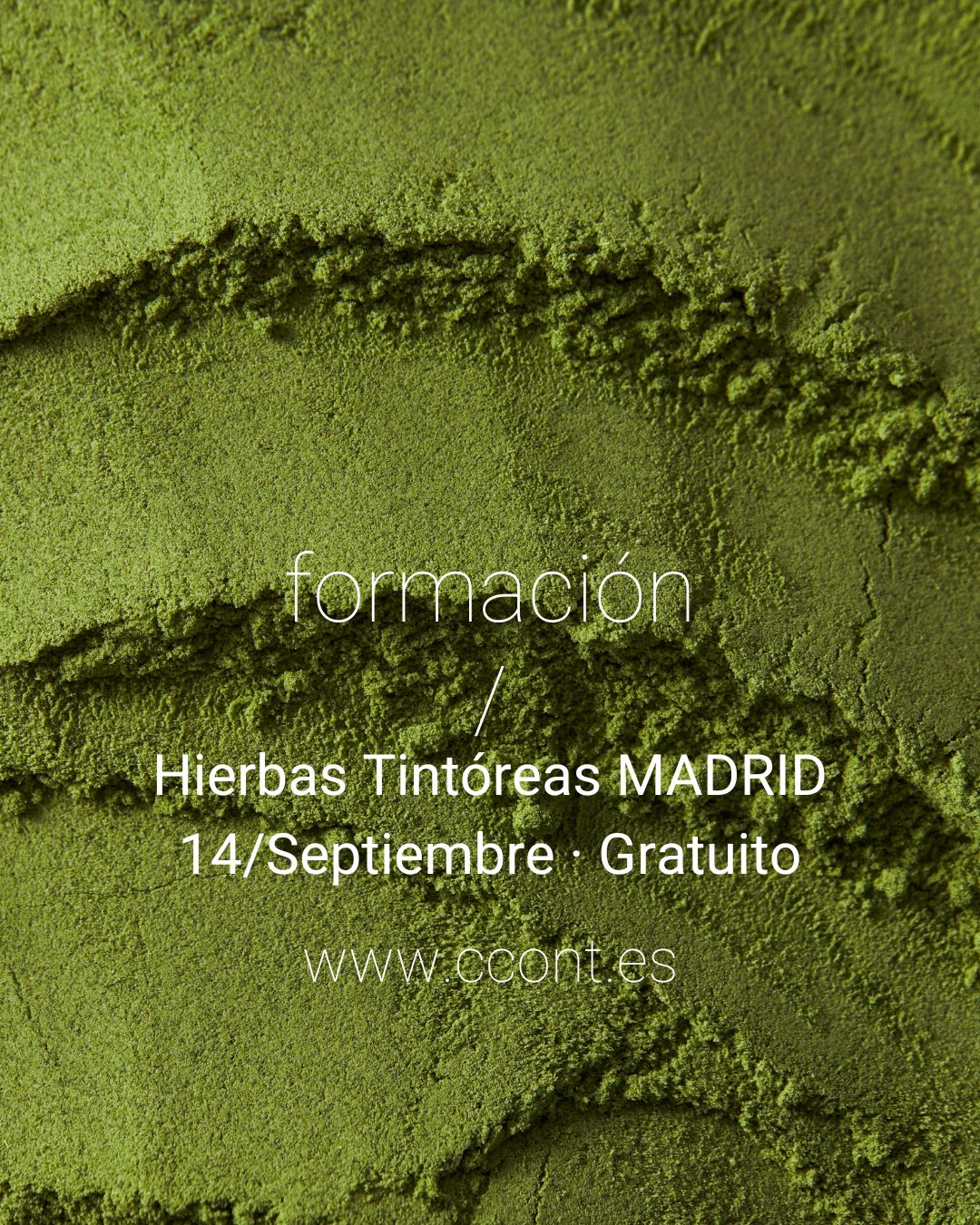 14/septiembre: Formación en Hierbas Tintóreas en Madrid